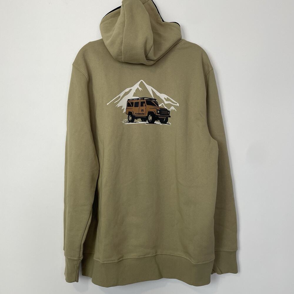 Avalanche Outdoor Supply Company Men's Graphic Hoodie Sweatshirt‎ Beige Large